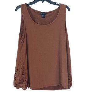 Torrid Floral Laser Cut Faux Suede Top